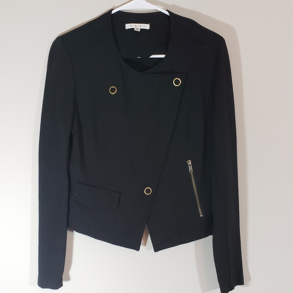 Cabi Moto Zip Snap Rayon/Spandex Jacket